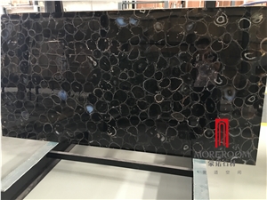 Black Agate Backlit Effect Agate Vanity Top