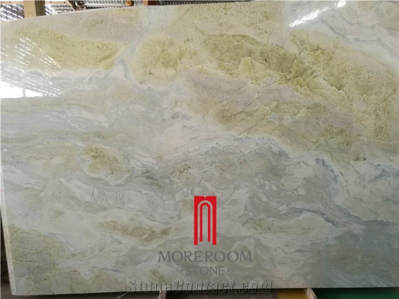 Blue Natural Marble Looks Like Blue Sky and White Cloud