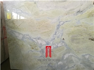 Blue Natural Marble Looks Like Blue Sky and White Cloud