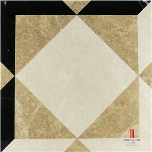 Burdur Beige Marble Thin Laminated Water-Jet Medallions