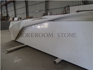 Carrara White Quartz Stone for Countertop Design, China Suuplier Customized Carrara White Kitchen Countertop