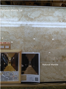 China Supplier Foshan Glazed Beige Egypt Travertine Look Like Porcelain Floor Tile