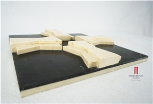 Cnc Ceramic Backed 3d Decors Composited Marble for Wall Background