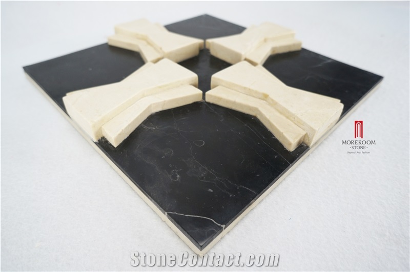 Cnc Ceramic Backed 3d Decors Composited Marble for Wall Background