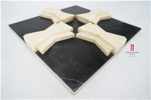 Cnc Ceramic Backed 3d Decors Composited Marble for Wall Background