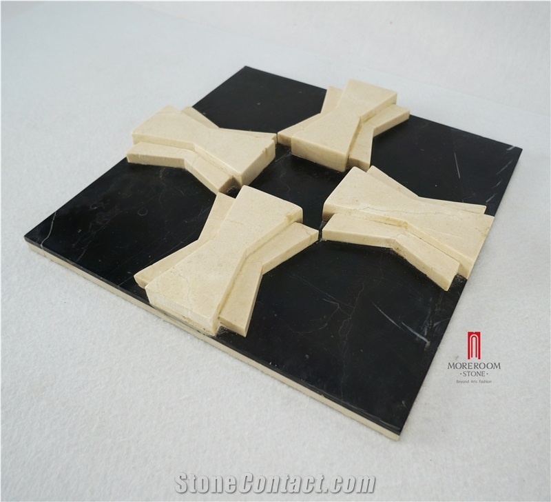 Cnc Ceramic Backed 3d Decors Composited Marble for Wall Background