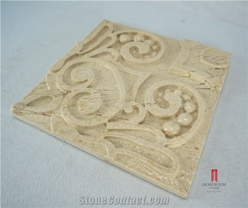Cream Marfil Marble Composite Marble 3d Walling Tile