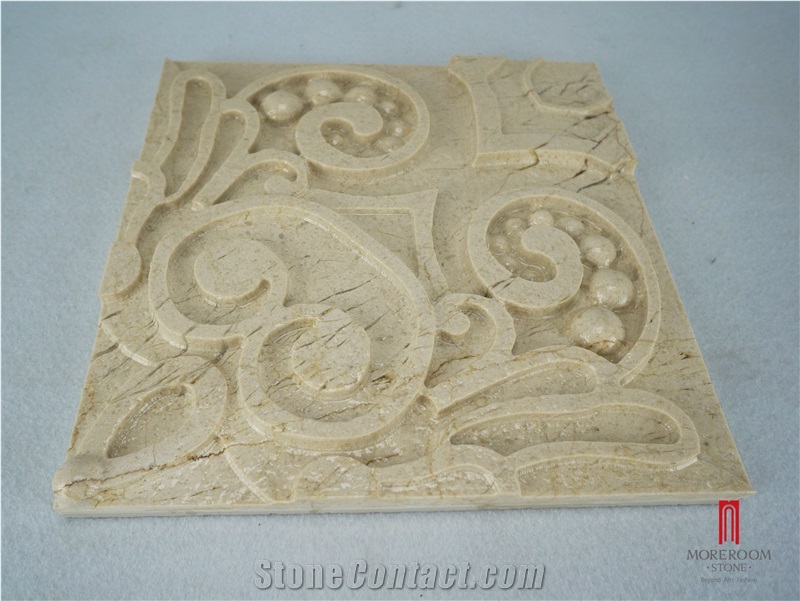 Cream Marfil Marble Composite Marble 3d Walling Tile
