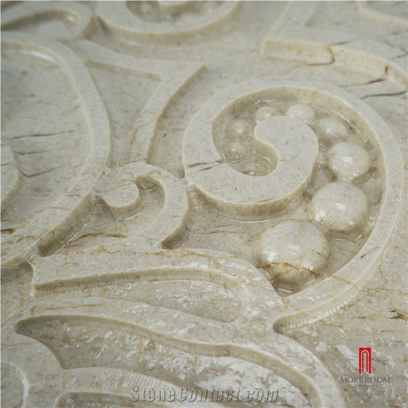 Cream Marfil Marble Composite Marble 3d Walling Tile