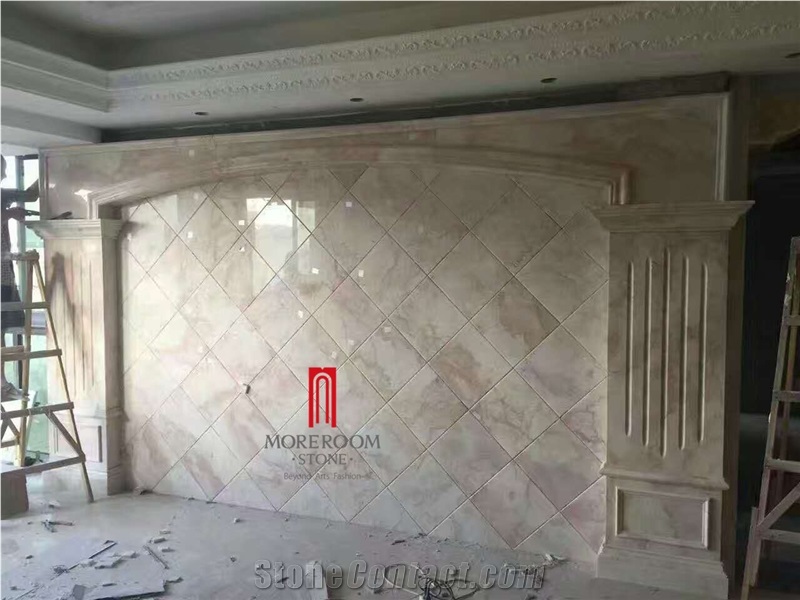 Cream Rose Pink Marble Tiles for Background Decoration