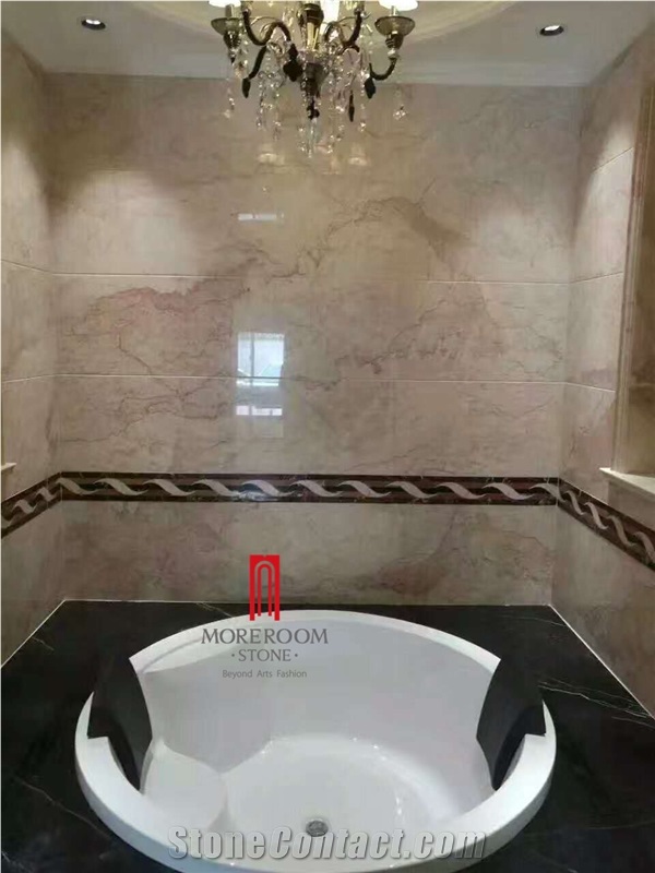 Cream Rose Pink Marble Tiles for Background Decoration