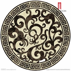 Customized Waterjet Floor Medallion, Blue Color Round Carpet Marble Medallion, Whole Sale Flower Marble Medallion Design for Floor