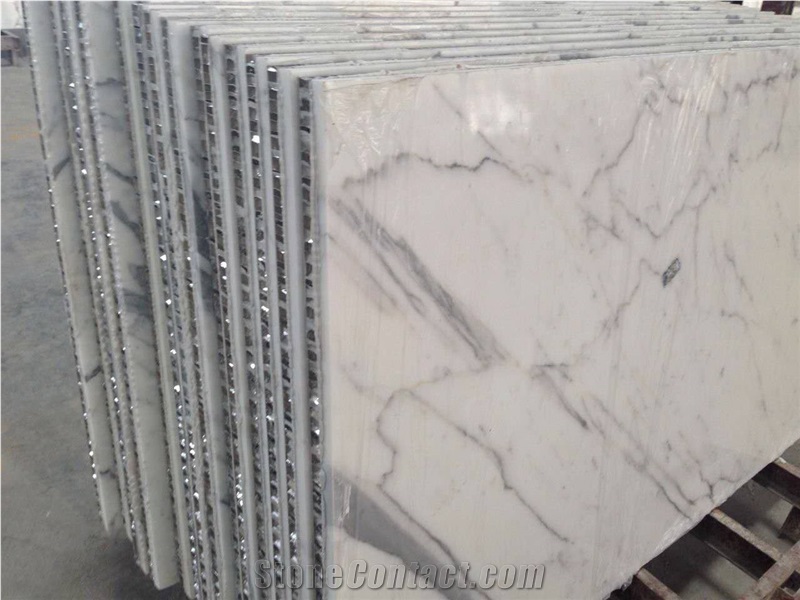 Foshan Carrara White Composite Aluminum Honeycomb Marble Tile
