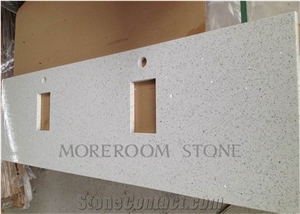 Foshan Spark White Quartz Stone Countertops