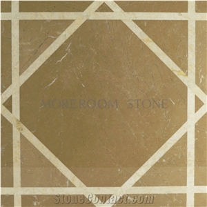 Golden Beige Composited Marble-Porcelain Backed Medallion