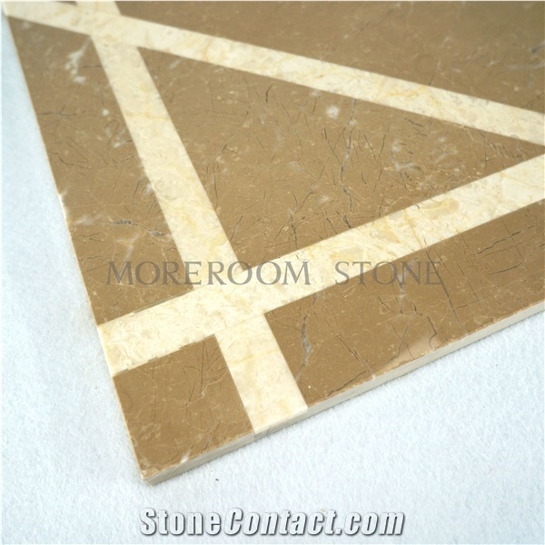 Golden Beige Composited Marble-Porcelain Backed Medallion