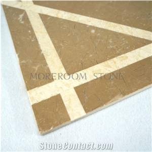 Golden Beige Composited Marble-Porcelain Backed Medallion