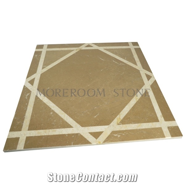 Golden Beige Composited Marble-Porcelain Backed Medallion