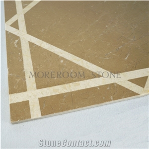 Golden Beige Composited Marble-Porcelain Backed Medallion