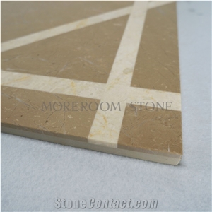 Golden Beige Composited Marble-Porcelain Backed Medallion