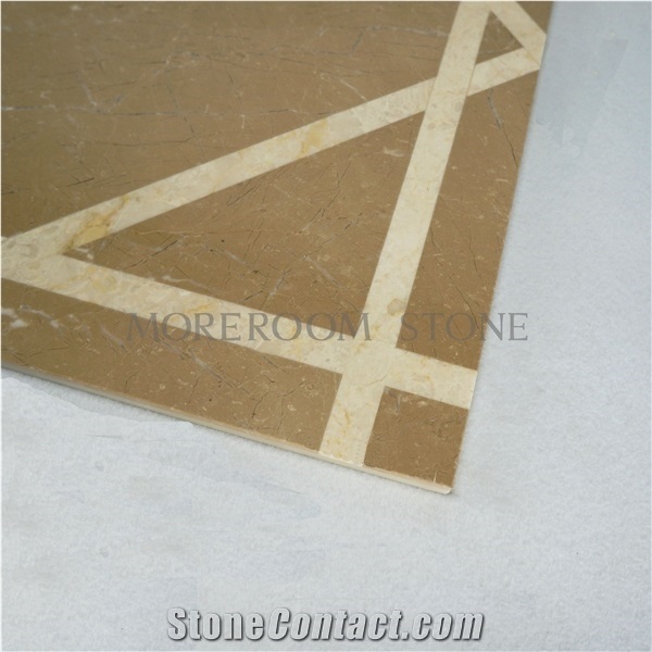 Golden Beige Composited Marble-Porcelain Backed Medallion