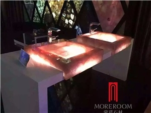 Modern Design Pink Semiprecious Bathtub
