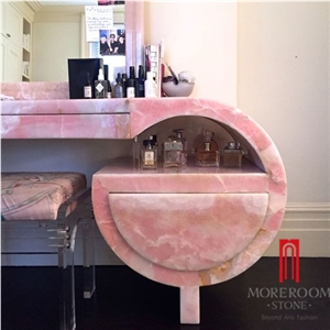 Natural Stone Pink Jade Beautiful Dresser Bath Tops