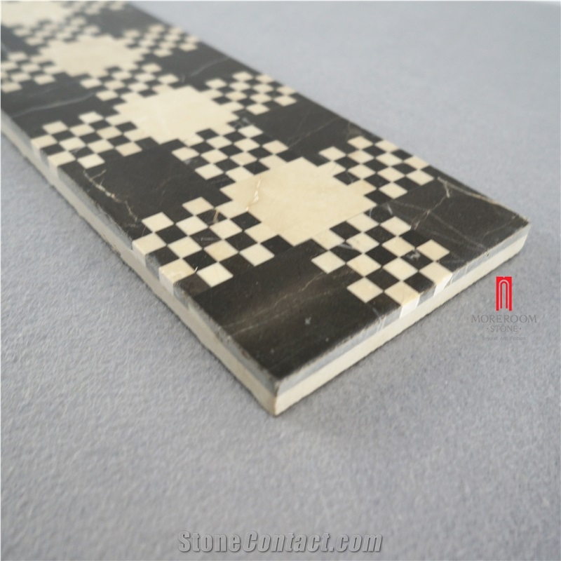 Nero Margiua Water-Jet Mosaic Border Floor Design