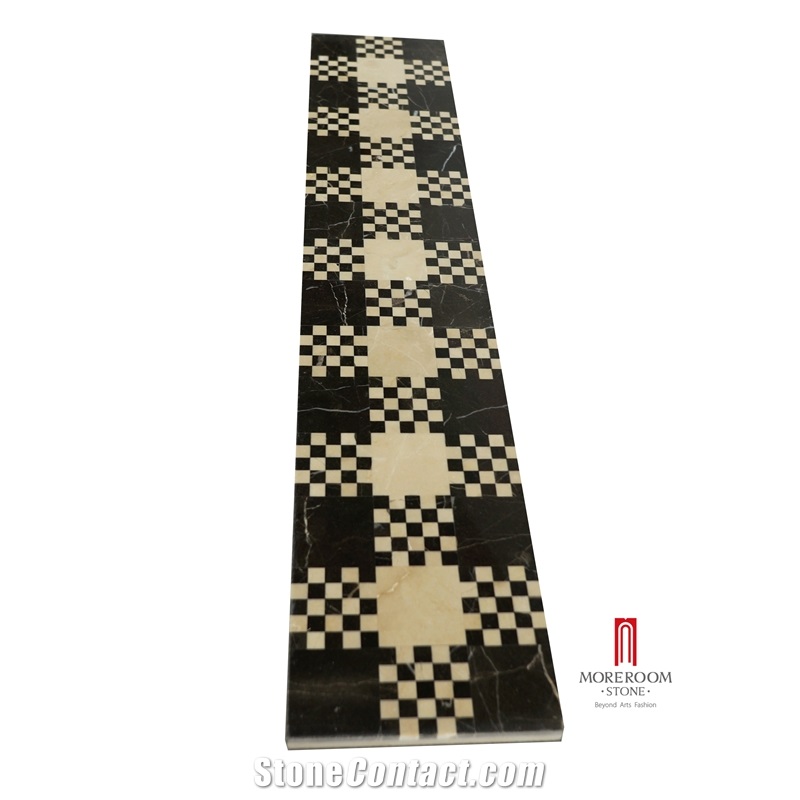 Nero Margiua Water-Jet Mosaic Border Floor Design