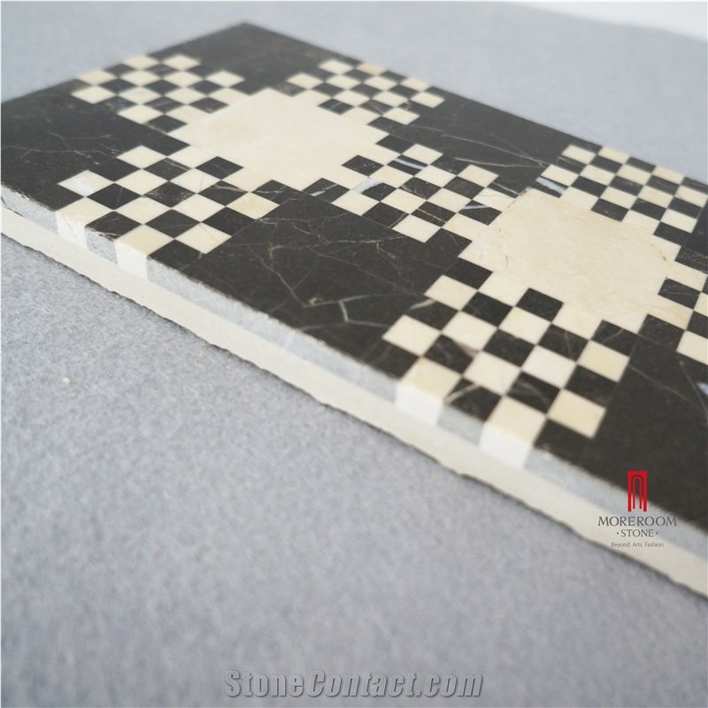 Nero Margiua Water-Jet Mosaic Border Floor Design