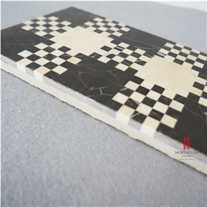 Nero Margiua Water-Jet Mosaic Border Floor Design
