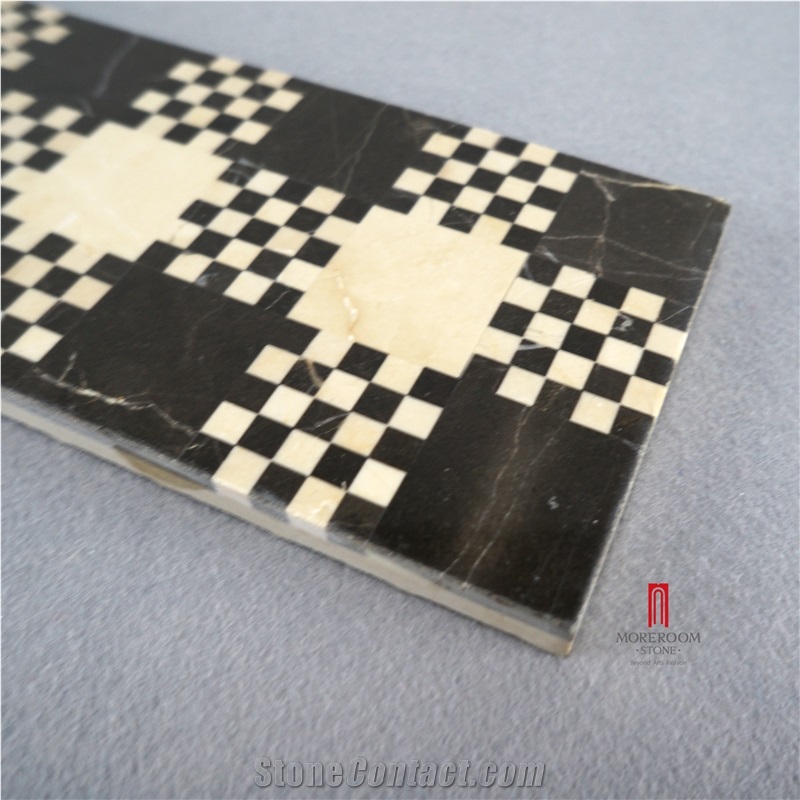 Nero Margiua Water-Jet Mosaic Border Floor Design