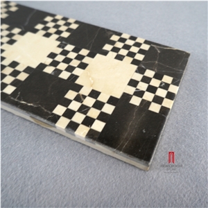 Nero Margiua Water-Jet Mosaic Border Floor Design