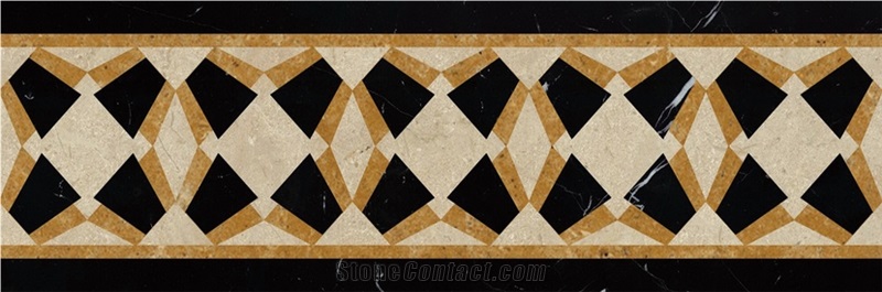 New Design Beautiful Marble + Porcelain Base Artistic Border Line