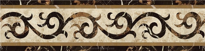 New Design Beautiful Marble + Porcelain Base Artistic Border Line