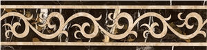 New Design Beautiful Marble + Porcelain Base Artistic Border Line