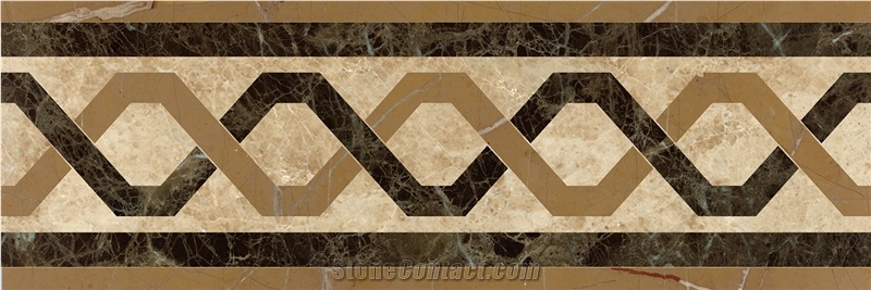 New Design Beautiful Marble + Porcelain Base Artistic Border Line