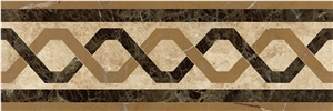New Design Beautiful Marble + Porcelain Base Artistic Border Line