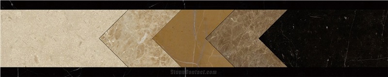 New Design Beautiful Marble + Porcelain Base Artistic Border Line