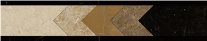 New Design Beautiful Marble + Porcelain Base Artistic Border Line