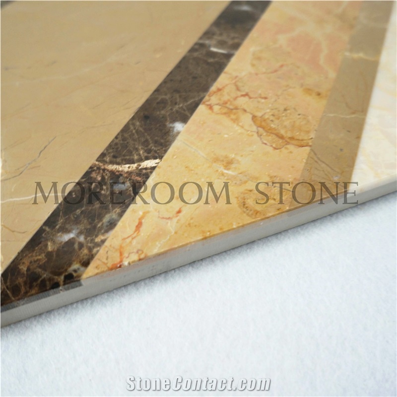 Oscar Beige Ceramic Backed Thin Composite Marble Medallion