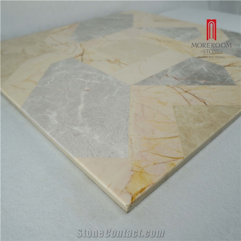 Sofitel Gold Marble Water-Jet Pattern Floor Medallions, Venus Marble Floor Medallions