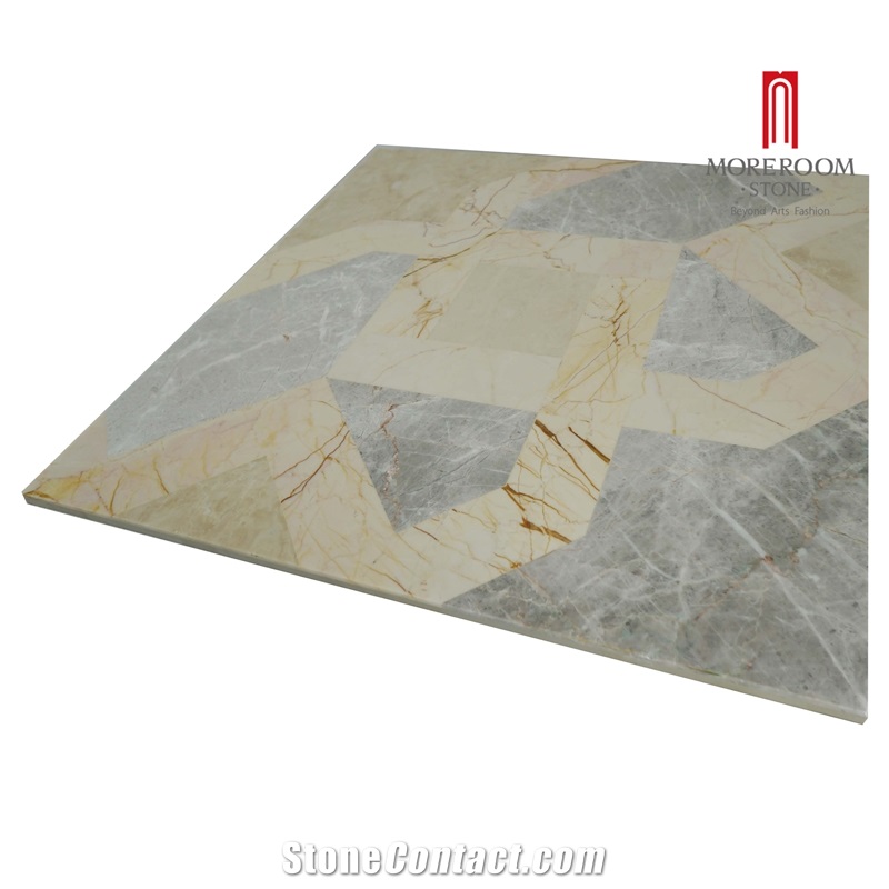 Sofitel Gold Marble Water-Jet Pattern Floor Medallions, Venus Marble Floor Medallions