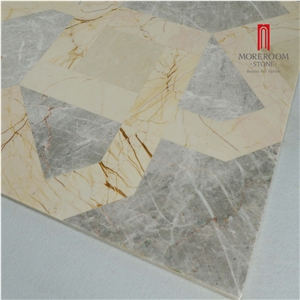 Sofitel Gold Marble Water-Jet Pattern Floor Medallions, Venus Marble Floor Medallions