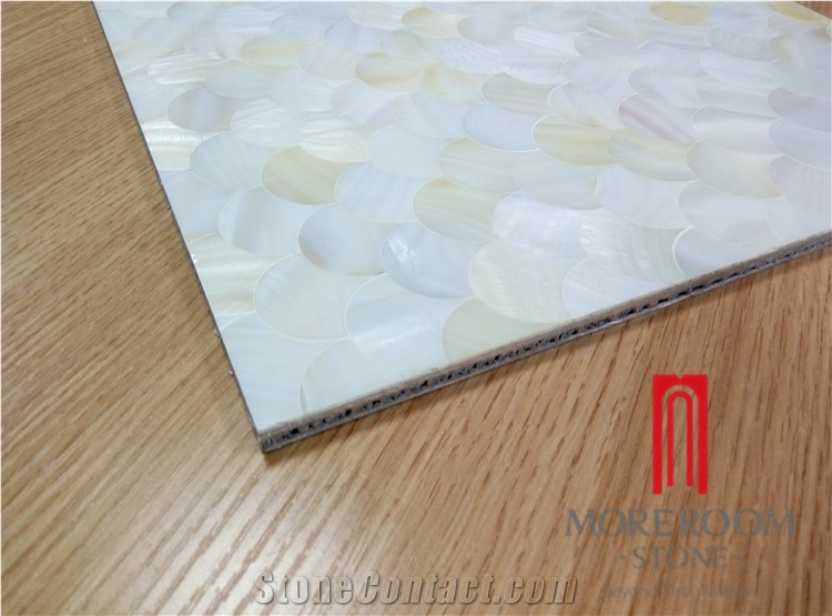 Waterjet Sea Shell Mosaic Aluminium Honeycomb