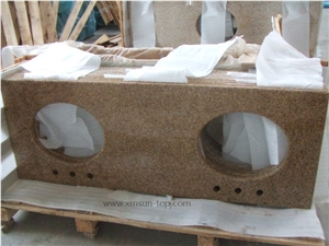 G682 Granite Kitchen Counter Top/Rusty Yellow Granite Bench Top/Golden Crystal Granite Worktops/China Gold Leaf Granite Bar Top/Golden Peach Granite Kitchen Top/Stone Kitchen Desk Top