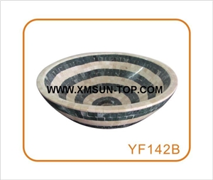 Multicolor Mosaic Bathroom Sinks&Basin(420x140x20mm)/Round Mosaic Kitchen Sinks&Basins/Natural Stone Mosaic Basins&Sinks/Wash Basins/Interior Decorative/Customized Mosaic Basin&Sinks