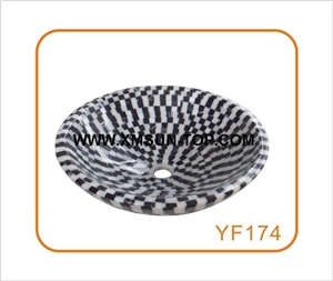 Multicolor Mosaic Bathroom Sinks&Basin(420x140x20mm)/Round Mosaic Kitchen Sinks&Basins/Natural Stone Mosaic Basins&Sinks/Wash Basins/Interior Decorative/Customized Mosaic Basin&Sinks