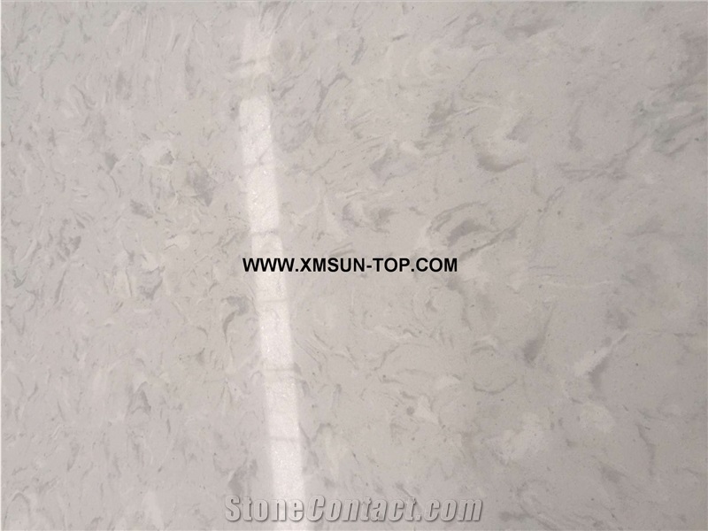 Polished New Pattern White Quartz Stone Big Slabs&Gangsaw Slab&Customized/White Engineered Stone/ White Artificial Quartz/White Manmade Stone/China Quartz Stone for Flooring&Wall Covering