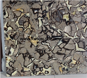 Polished Septarium Semiprecious Stone Slab&Tile&Customized/Luxury Brown Semi-Precious Stone/Semi Precious Stone for Wall Cladding&Flooring/Semi-Precious Stone Panel/Interior Decoration
